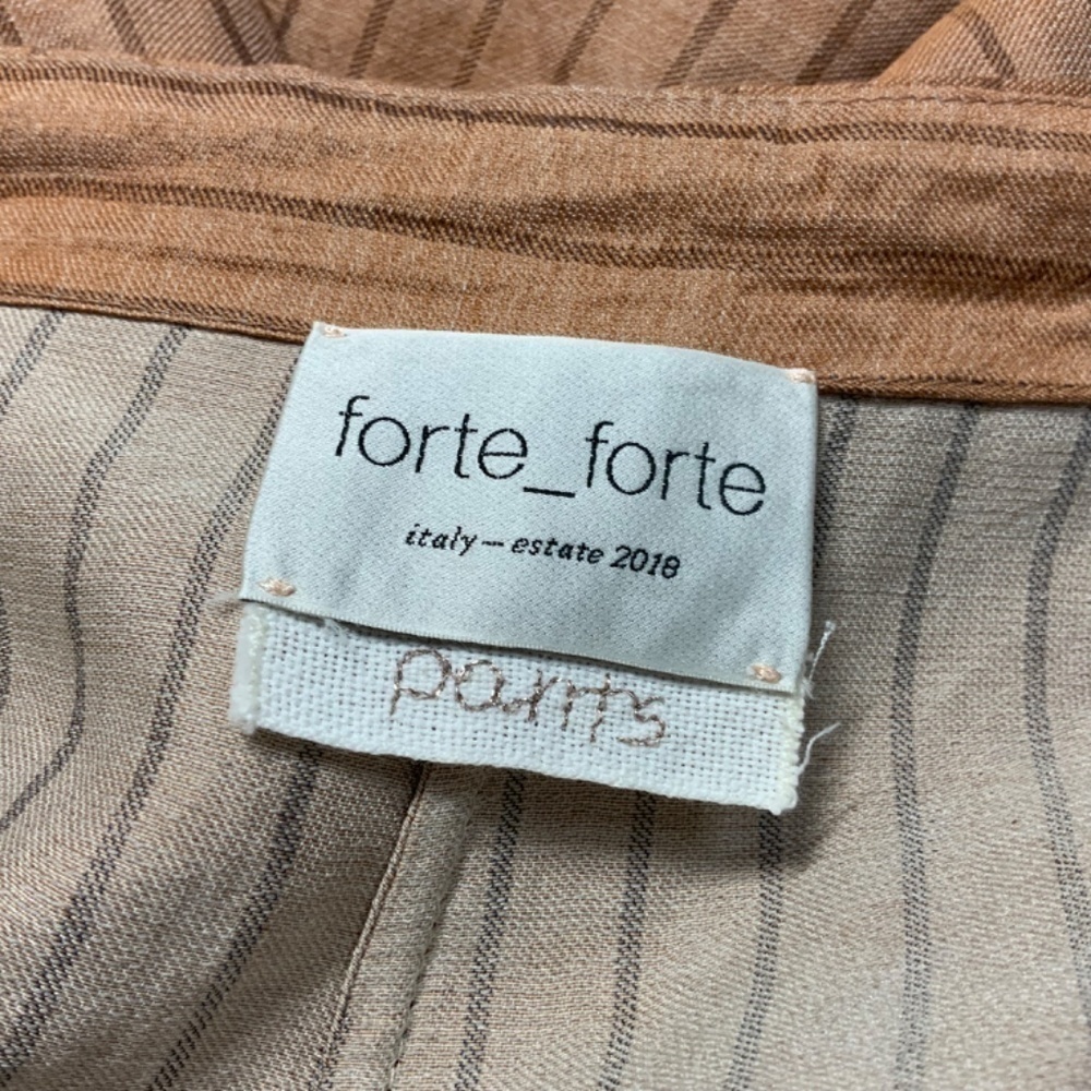 Striped Drawstring Cropped Pants - Brown - Picture 4 of 10